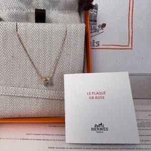 Hermes Mini Pop H pendant in Marron Glacé